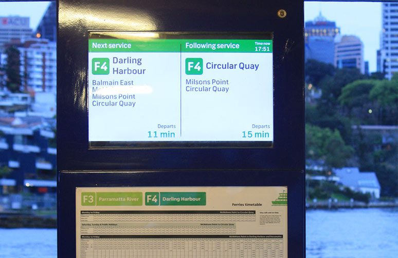 LCD Touchscreen Display for Sydney Ferry
