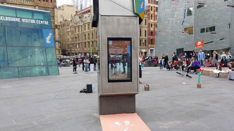 Digital Signage Solutions Outdoor Touch Screen at fed square