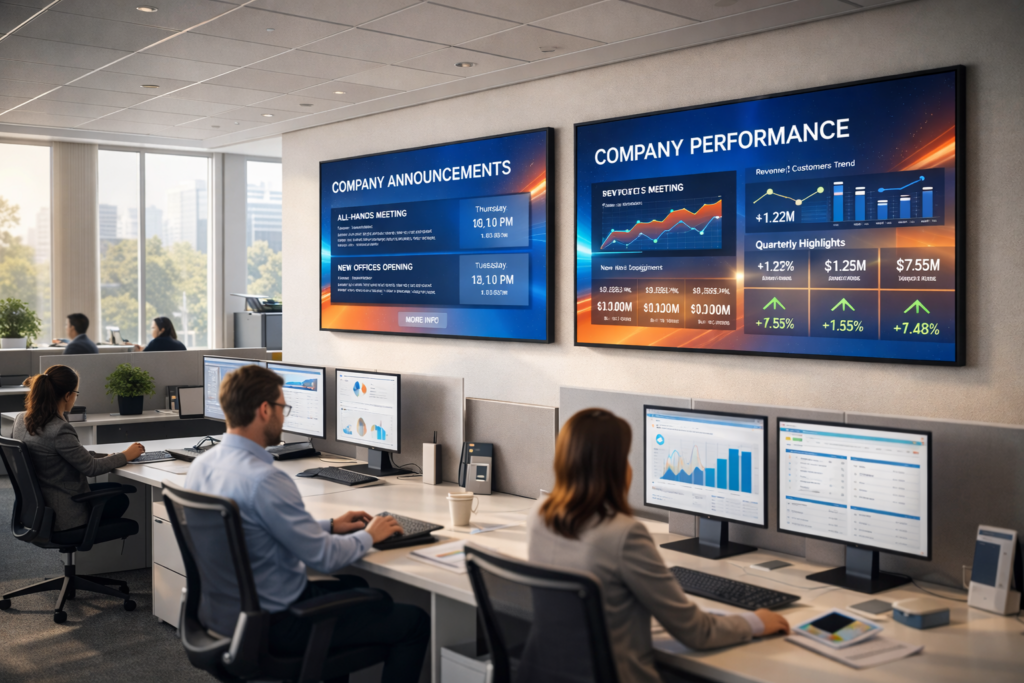 Image of digital signage for business and corporate applications