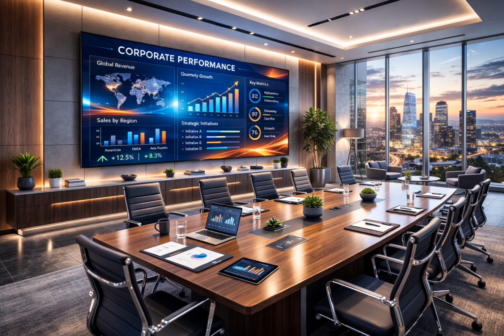 Image of digital signage for business and corporate applications.