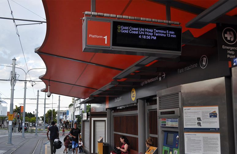digital signage and display at gold coast bus stop