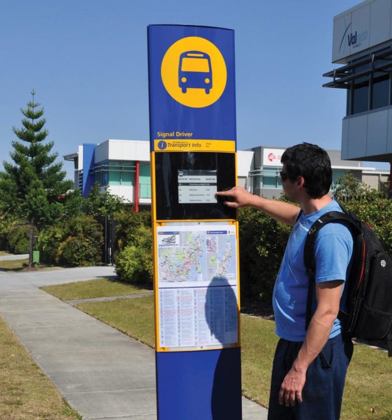 Metrospec-Totem-Display shown as transport digital signage