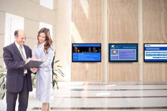 Metrospec H-Series Display being used in building lobby