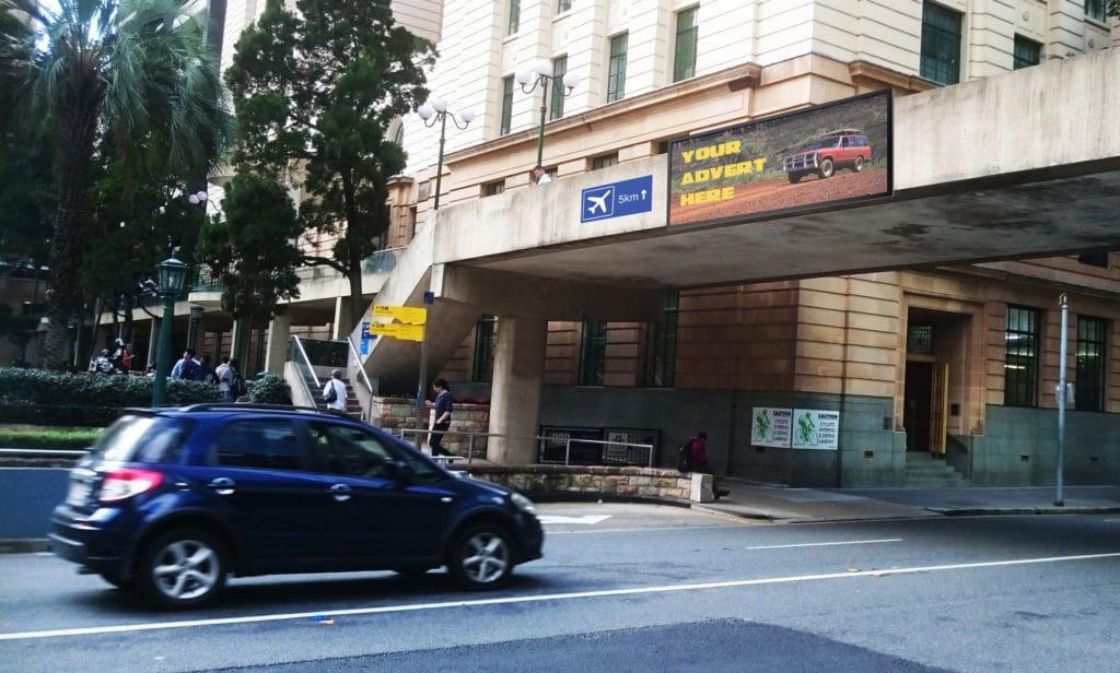 X-Series Display on overpass over road as one of our Advertising Digital Displays