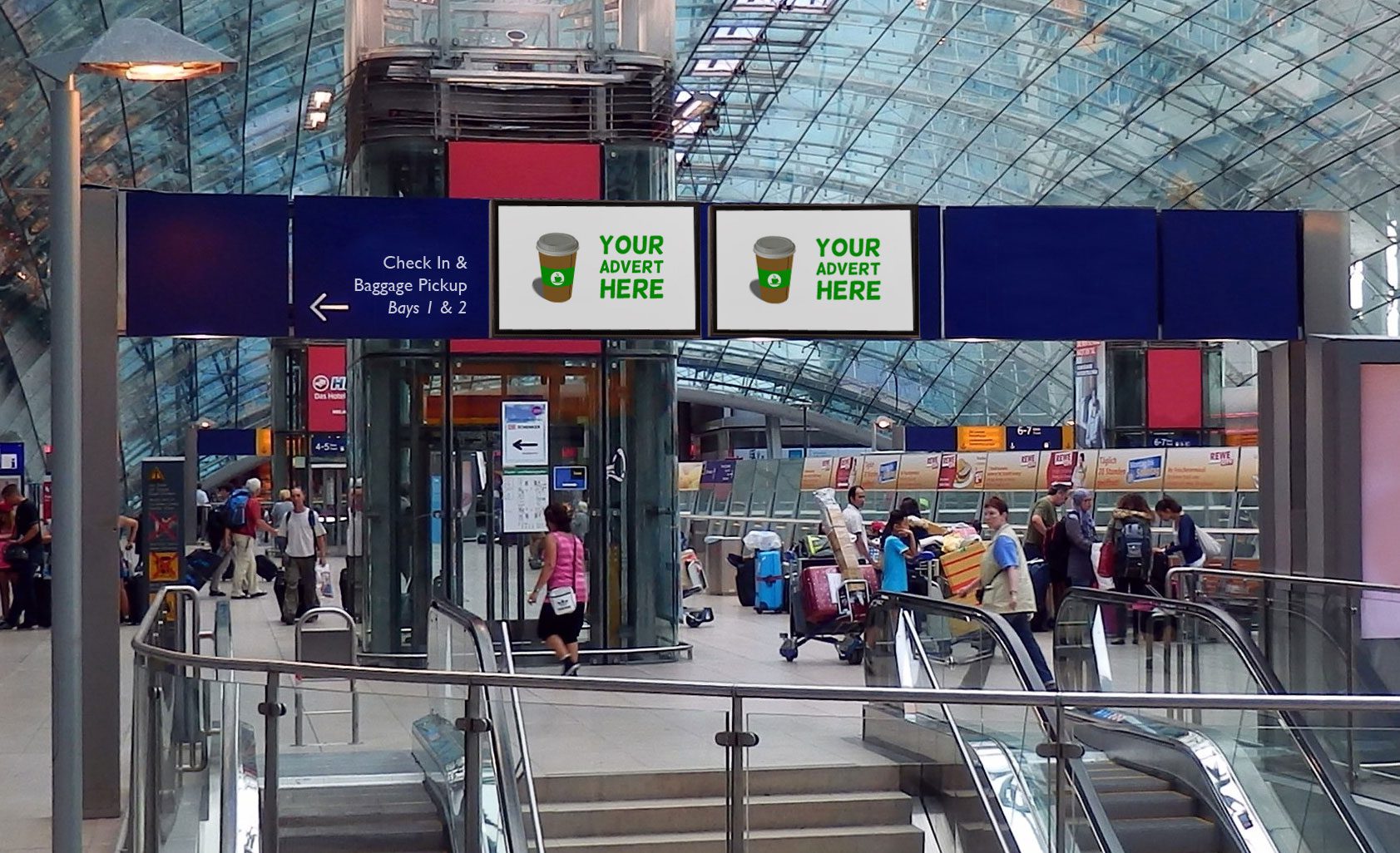 LED display Signs used to advertise at airport