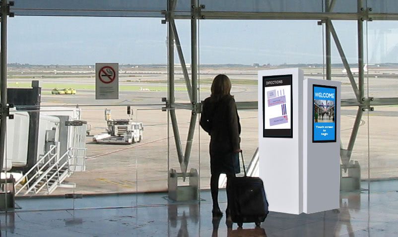 LED Display Signs Interact with passengers at airport
