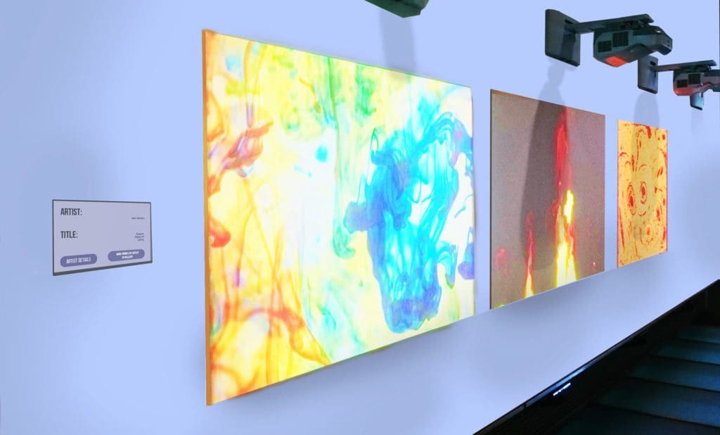 Metrospec E-Paper Display providing details at an art exhibition shown as digital signage for tourisim