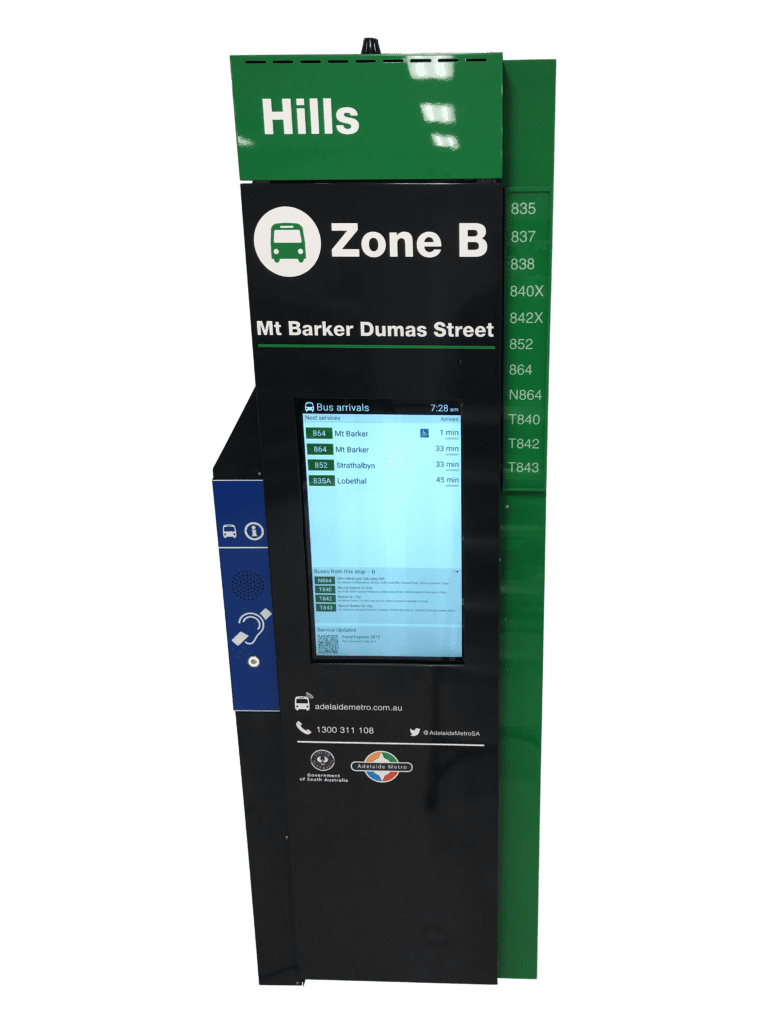 Digital Bus Stop Totem with inbuilt Voice Annunciator and Hearing Loop System