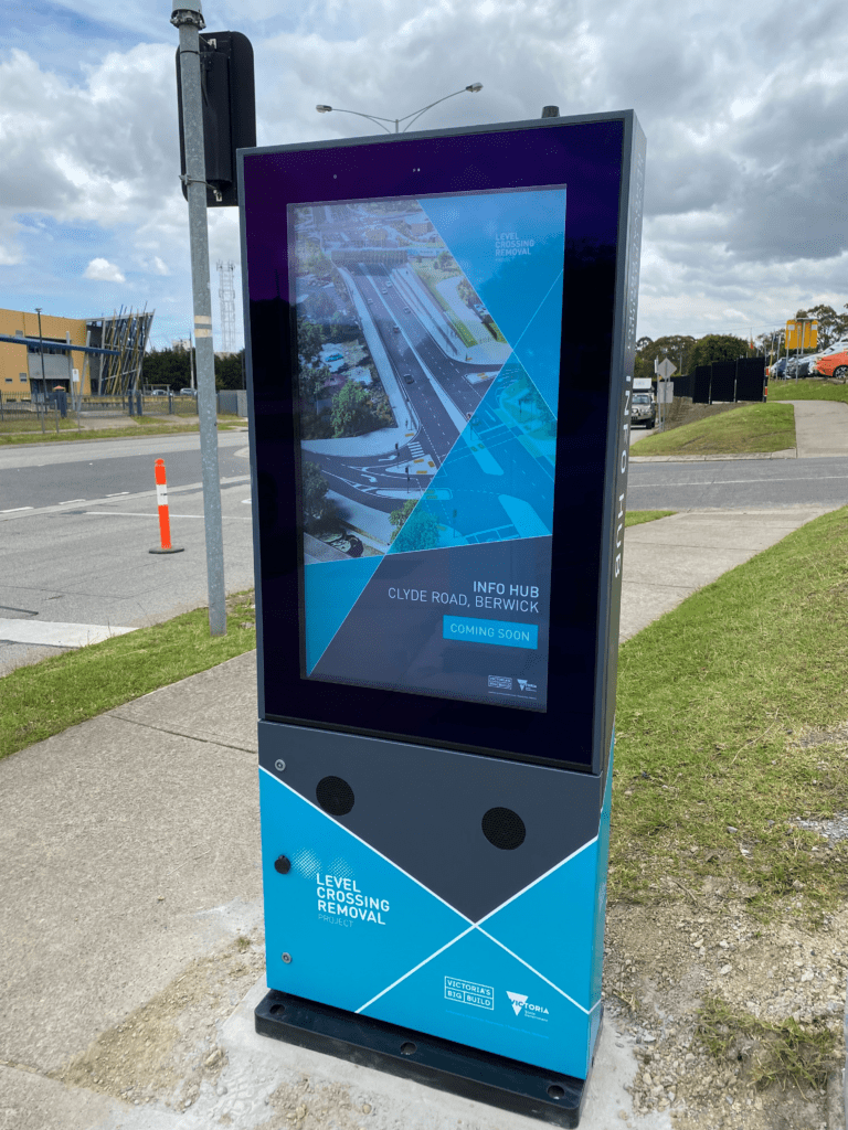 Outdoor LCD Touchscreen Kiosk installed in Berwick