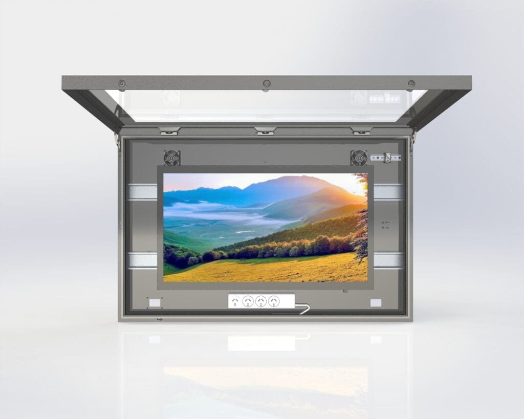 Open Outdoor TV Enclosure Render