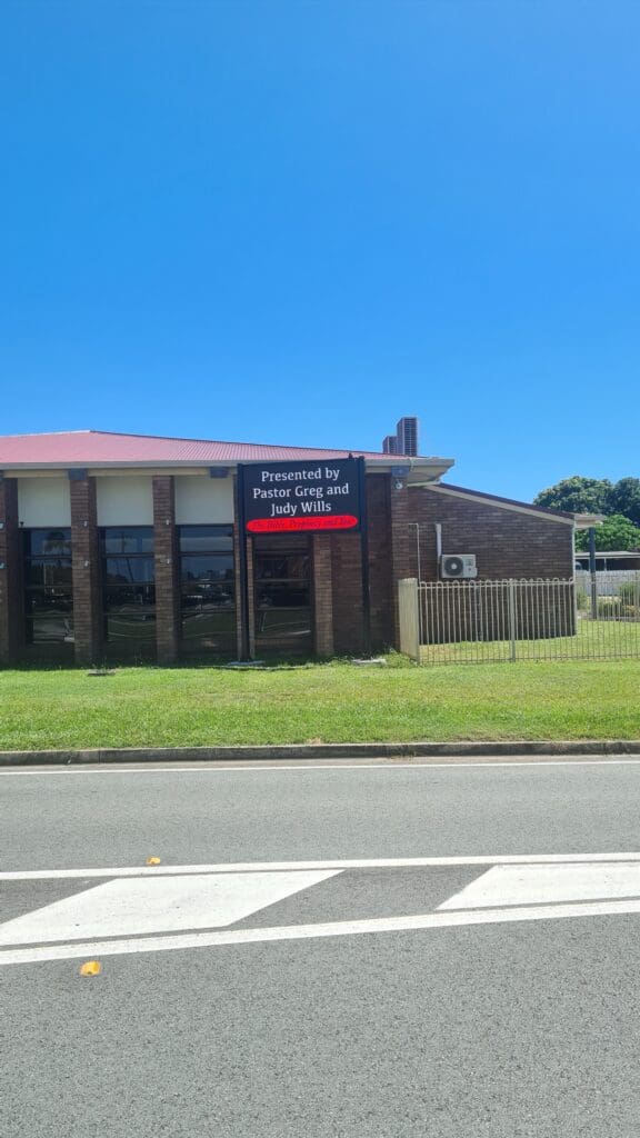 This is an image of a Custom Outdoor LED Display installed by Metrospec outside Deception Bay Church near Brisbane, Queensland