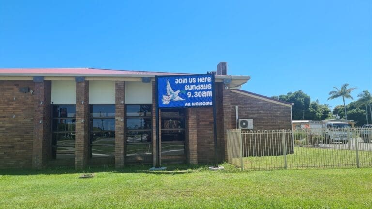 This is an image of a Custom Outdoor LED Display installed by Metrospec outside Deception Bay Church near Brisbane, Queensland