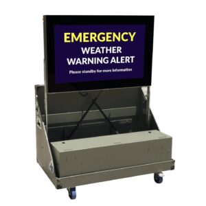 This is an image of a portable digital signage display by metrospec