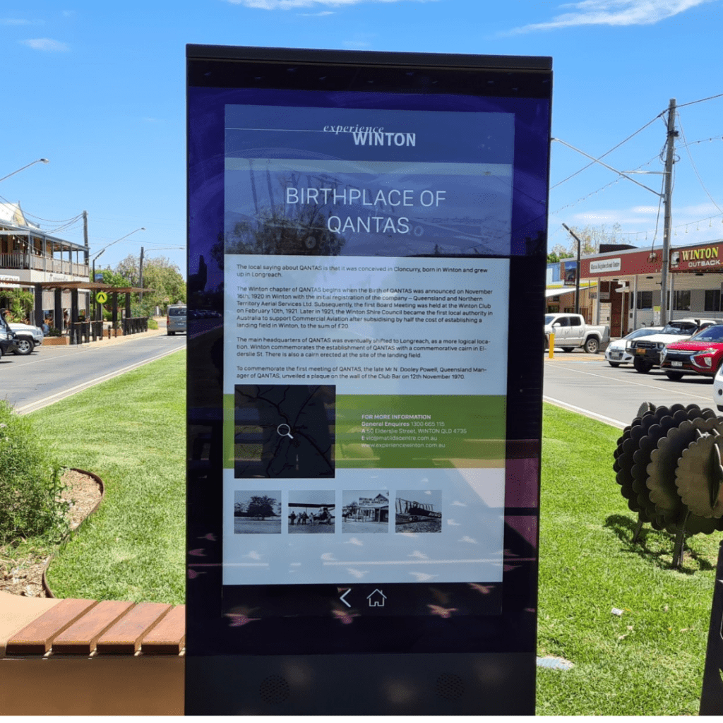 Image of a Tourist Information Outdoor Touch Screen Kiosk Installed in Winton