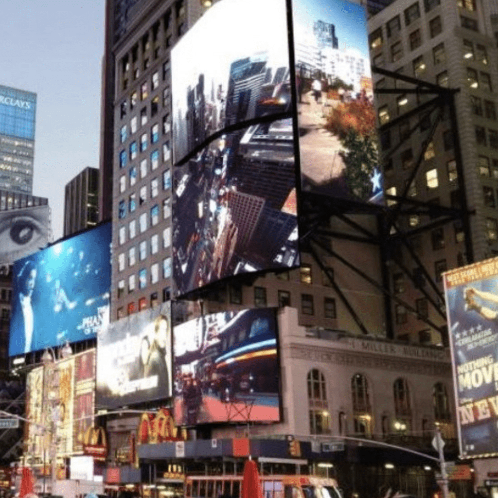 This is an image of what an XT Series Outdoor Digital LED Display looks like installed in a city.