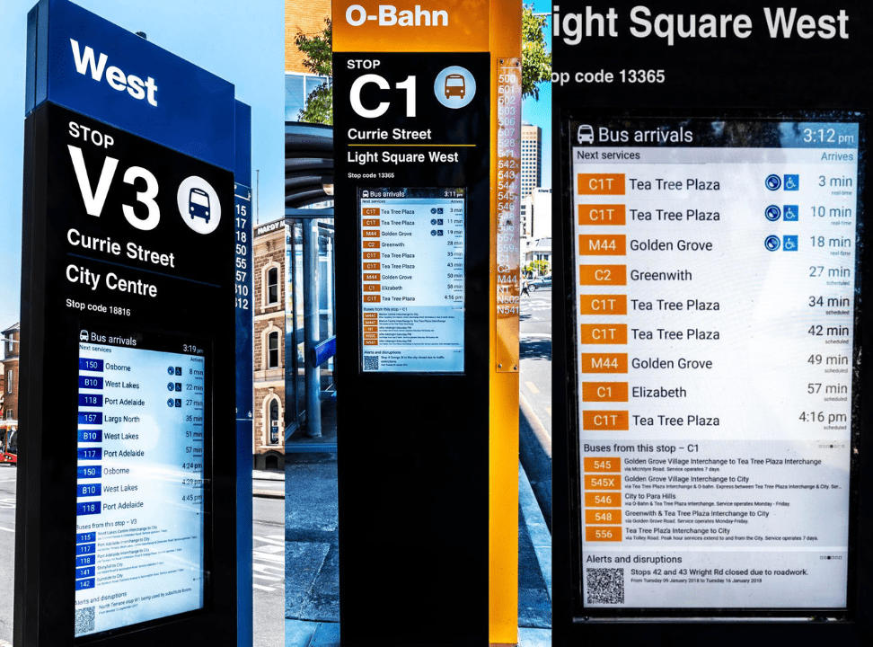 this is an image of the Metrospec LCD Digital Bus Stop Totem.