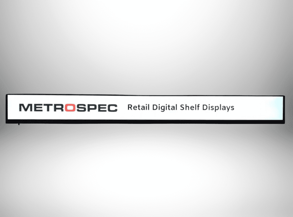 This is an image of a Metrospec Retail Shelf Display advertising the Metrospec brand.