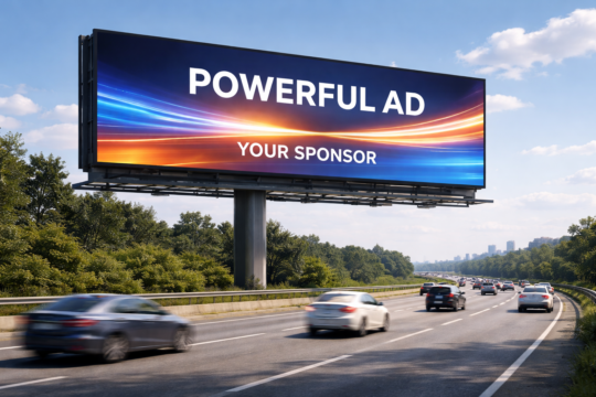 Image showing digital signage for roadside advertising applications